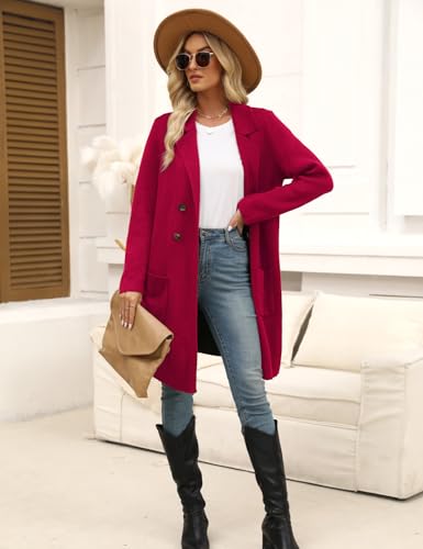 Image of CiCiBird Women Fall Long Cardigan Sweater Trendy Knit Jacket Coat Dressy Blazer Coatigan