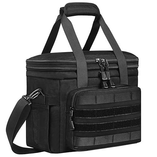 WU 保温ランチバッグ 保冷お弁当バック 大 13/18L 折りたたみ式 ピクニックバスケット ソフト クーラーボックス 大人用ランチボックス 弁当袋 スポーツ 仕事 買い物 アウトドア 釣りをする 旅行 ビーチ ブラック