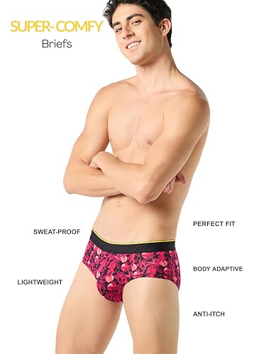 Image of Bummer Men's Printed Micro Modal Briefs Underwear | Ultra Soft & Breathable | Combo Pack of 2