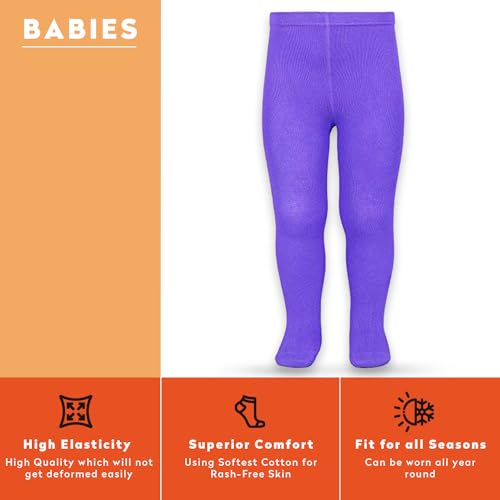 Image of Supersox Babies Combed Cotton Tights (Newborn, Purple)