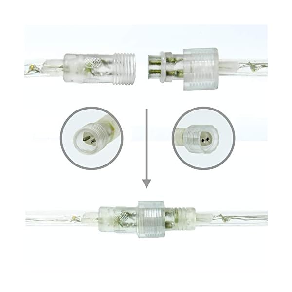 Areful led rope lights outdoor, waterproof strip lights, 12v low voltage with adaptor, connectable and flexible - image 6