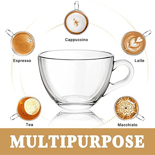 Image of MULTI ZONE 300 ML Crystal Clear Toughened Glass Tea Cup with Convenient Solid Handle Cups, Espresso Mug Set for Tea, Coffee, Hot /Cold Drinks (MZ-02)