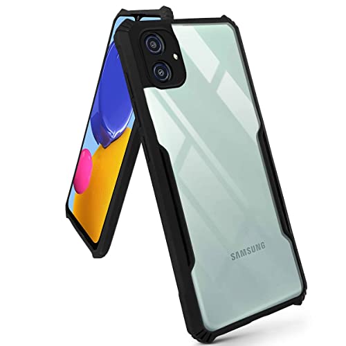 Image of Jkobi Back Cover Case for Samsung Galaxy A04 | A04E (Crystal Glass Back | Camera Protection | Shockproof Bumpers | Professional Black)