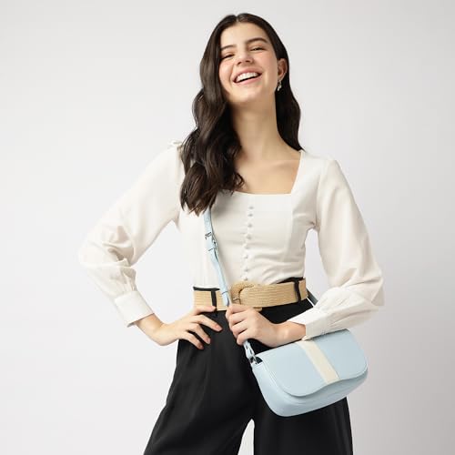 Image of Fastrack Puff Sling with Detachable Pouch | Faux-Leather Women's Handbags | Sling for Casual Carry