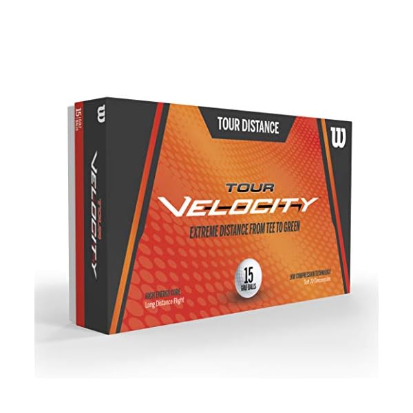 Wilson Unisex – Erwachsene TOUR VELOCITY DISTANCE 15-BALL WH Golfball, WHITE,