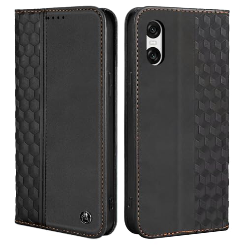 CXTcase Coque pour Sony Xperia 10 VI, Housse en Cuir PU Pochette Portefeuille Magnétique Etui de Protection, Flip Case pour Sony Xperia 10 VI, Noir