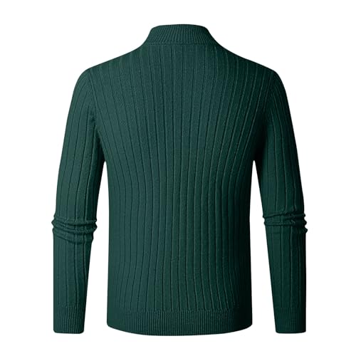 Men's Slim Fit Zip Up Mock Neck Polo Sweaters Lightweight Casual Long Sleeve Sweater Ribbed Knit Pullover Sweaters3