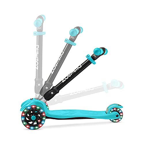 Jetson 3-Wheel Scooters - Twin Kick Scooter (Blue) - Collapsible Portable Kids Three Wheel Push Scooter - Lightweight Folding Design With High Visibility Rgb Light Up Led Wheels #TOP4