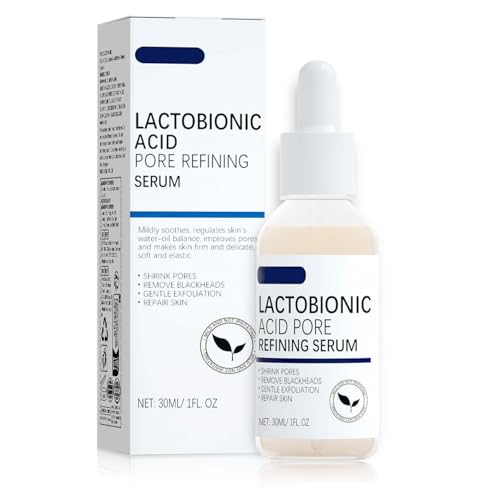 Poren Verfeinerndes Serum Gesicht mit Laktobionsäure, Porenverfeinernde Creme, Gegen Große Poren, Sanfte Formel,Saubere Poren, Porenverfeinerndes Serum, Reduziert Feine Linien, für Alle Haut