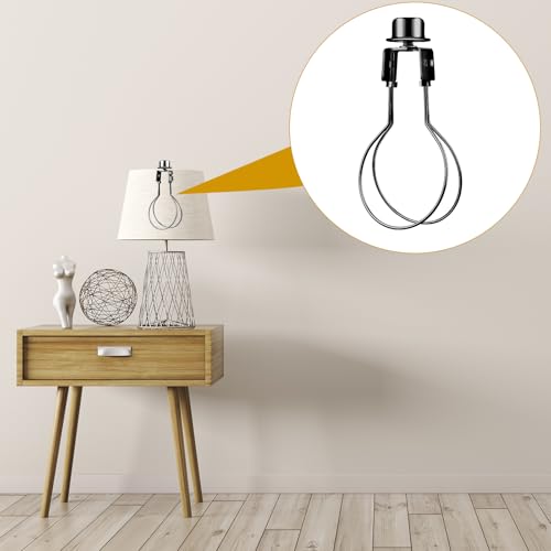 Image of Honoson 2 Pcs Bulb Lamp Shade Light Bulb Clip Adapter Includes Finial and Lampshade Levellers for Replacement (Black)