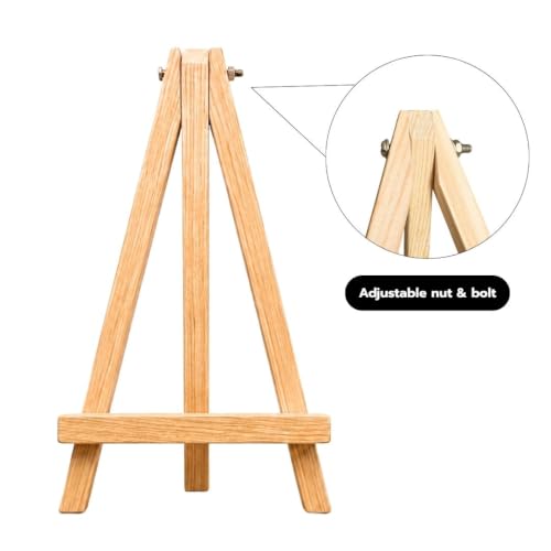 Image of Grandink 12 Inch A Frame Wooden Easel Stand 9mm (Set of 2) | Durable handmade mini easel stands for painting, canvases, photos, presentations, and tabletop displays at home or events.