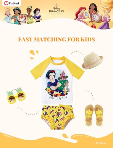 Image of Disney Princess Frozen Marvel Elsa Minnie Toddler Girl Swimsuit Tankini Bathing Suit 2 Piece Swimwear UPF 50+ Rashguard