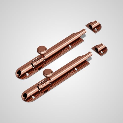 LAPO 2 Pack Heavy Duty Stainless Steel Tower Bolt 6 Inch,Tower Bolt for Main Door and Bathroom, Kundi Latch for bedroom, Chitakni, Tower Bolt for Home,Offices Doors,Window (Rose Gold Finish,Pack of 2)