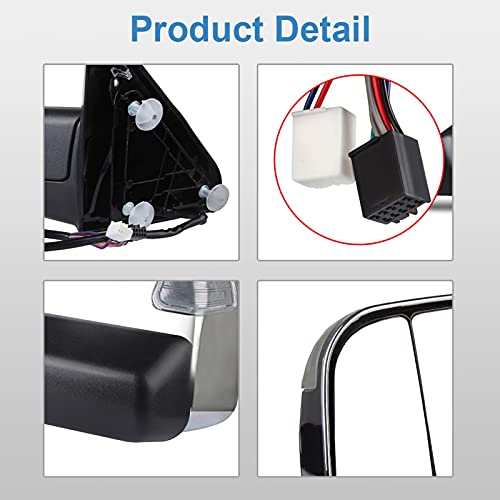 Eccpp Tow Mirrors Fit For 2010 For Dodge For Ram 1500 2500 3500 2011-2015 For Dodge For Ram 1500 2500 3500 Towing Mirrors Chrome Power Heated Puddle Signal Light Pair Driver Side And Passenger Side #TOP5