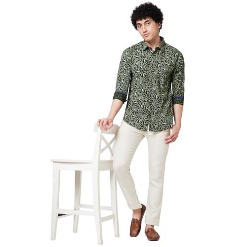 Image of Spykar Men's Regular Fit N /A Full Sleeve Printed Casual Shirts