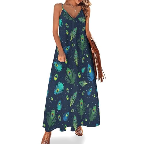 Robe sans Manches Legere Plume Vert contre la Chaleur de l'Ete