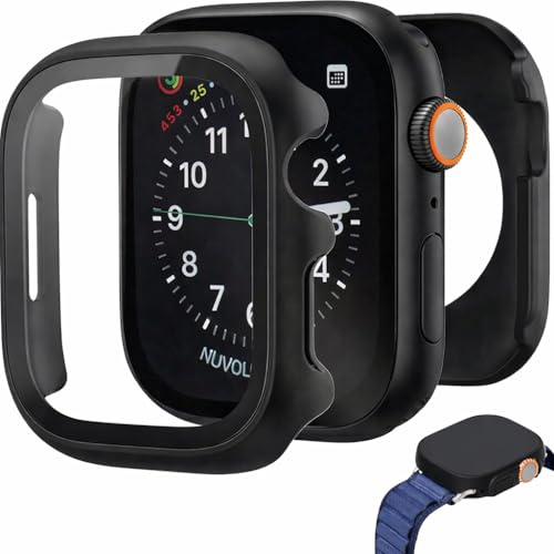 Generico Cover Compatibile Apple Watch Ultra1,2,3 49 mm, Protezione 3 in 1 con Vetro Temperato Integrato, Custodia Antiurto Antigraffio, Installazione a Scatto, Touch Sensibile