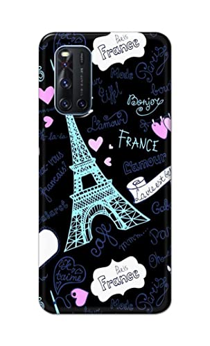 Image of PRINTFIDAA Lovers Famous Place Eiffel Tower in Paris Printed Designer Hard Back Case Cover for Vivo V19 -(TY) MVN1003