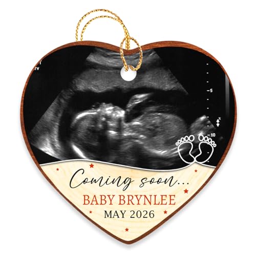 Personalized Baby Coming Soon Ornament Christmas, Baby Kids First Xmas Keepsake Custom Name & Picture, Newborn New Baby Ornament Gifts for Pregnancy Announcement, 2025 Christmas Ornaments Add Photo