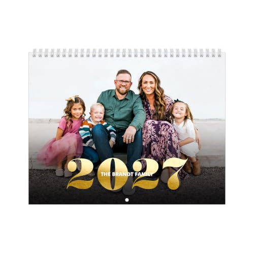 Let's Make Memories Personalized Photo Calendar - Custom 2027 Photo Wall Calendar - Upload Your Photos - Matte Finish - Spiral Bound - 8.5'x11' - Golden Year