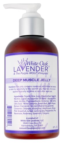 White Oak Lavender Deep Muscle Jelly, Muscle Soothing Lotion with Lavender and Hot Pepper Oil
