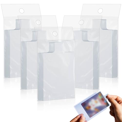AmazingSpark 500 Counts Tabbed Sleeves Card Holders with Pull Tab Sleeves for Grading Submission, Sports Card
