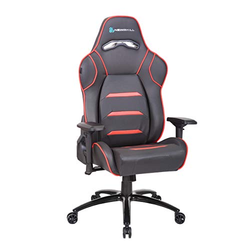 Newskill-NS-CH-VALKYR-RED-Valkyr-Silla-gaming-profesional-con-asiento-microperforado-para-mejor-sensacion-termica-sistema-de-balanceo-y-reclinable-180-grados-reposabrazos-4D-Color-Rojo-mediano