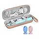 Elektrische Zahnbürste Reiseetui für Oral-B/Oral-B Pro/Phlips Sonicare Electric Toothbrush, Tragbare Hartschalen Reisetasche Reise-etui mit 2pcs Zahnbürsten Kopf Silikon Schutzhülle(Roségold)
