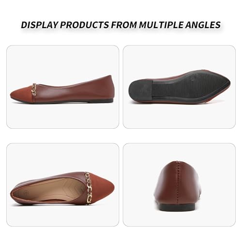 Image of BABUDOG Women's Black Flats Shoes,White Dress Shoes for Women,Crimping Faux Suede Ballet Flats Comfortable