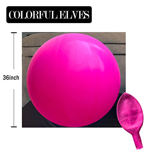 Image of Hot Pink Latex Balloons 36 inch 4 Pack Thicken Round Balloon for Birthday Weeding Party Decorations