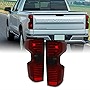 AKKON - Fits 2019-2021 Chevy Silverado 1500 20-21 2500HD 3500HD [Halogen Type] Red Smoked Tail Lights Brake Lamps Pair