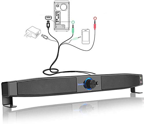 FACAI Speaker, Soundbar Bluetooth Speaker Tv Speaker 360 ° Stereo 3.5mm Headphone Jack Computer Speaker USB 2.0 Multimedia PC Desktop Speaker for PC Mobile Tablet Desktop