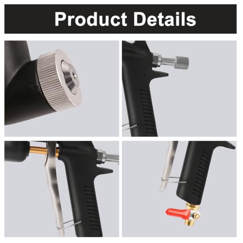 Image of Drywall Texture Spray Gun, Air Hopper Spray Gun Paint with 1.5 Gallon Hopper Includes 3 Nozzles(4.0mm /6.0mm /8.0mm), Air Texture Gun for Walls,Ceiling,Stucco Mud,Knockdow,Spray Gun (Black)