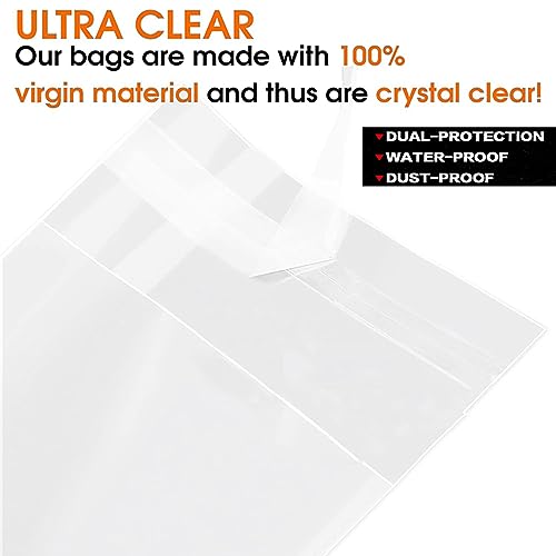 Image of 100 Pack Resealable Clear OPP Plastic Sleeves for PS2 Game Cases - Protective Storage Bags for Sony PlayStation 2 DVD Game Boxes, Dustproof Waterproof Anti-Scratch Covers