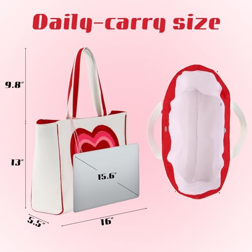 Image of DYSHAYEN Tote Bag for Women | Durable Canvas Fabric, Chenille Embroidery, Cute Shouler Handbag, for Travel,Shop,Work,Grocery