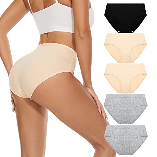 Image of Women Underwear Cotton Mid Rise Full Coverage Soft 5-Pack