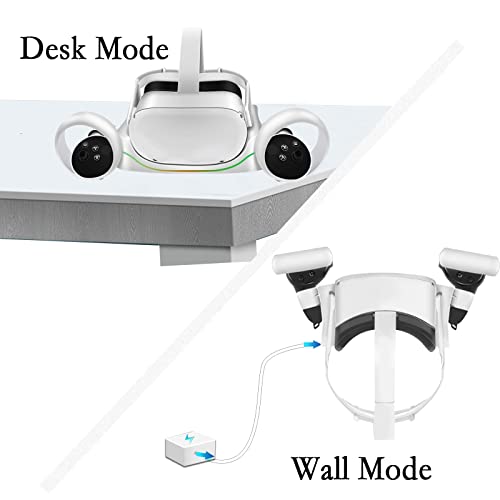 Ladestation für Oculus Quest 2, Megadream VR Magnetische Ladedock mit LED Leuchten, mit Controller Ständer für Oculus Quest 2 Zubehör für Desktop-Installation Verwendet Werden, Wandmontage - Image 7