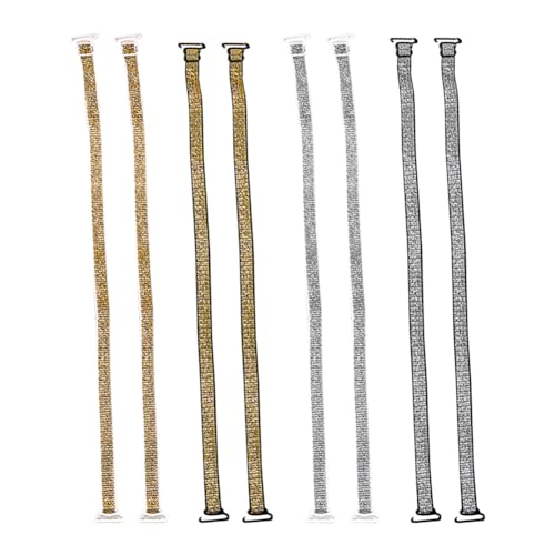 JIHUOO - JIHUOO 4 Pairs Glitter Replacement Bra Straps Adjustable Bra Shoulder Strap Bra Decorative Straps Belt Lingerie Straps