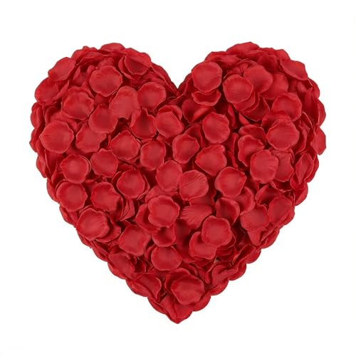 Juego de 3000 petalos de rosa artificiales rojos para noche romántica para ella, pétalos de rosas para noche romántica, decoración del día de decoracion san valentin y boda, evento, fiesta, decoración