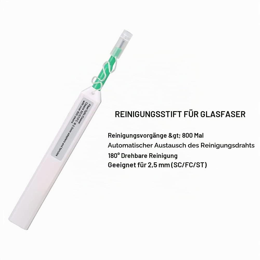 12-Teiliges Glasfaser-Reinigungsset Glasfaser-Reinigungswerkzeug mit Reinigungskassette Lupe für LC-AnschlüSse