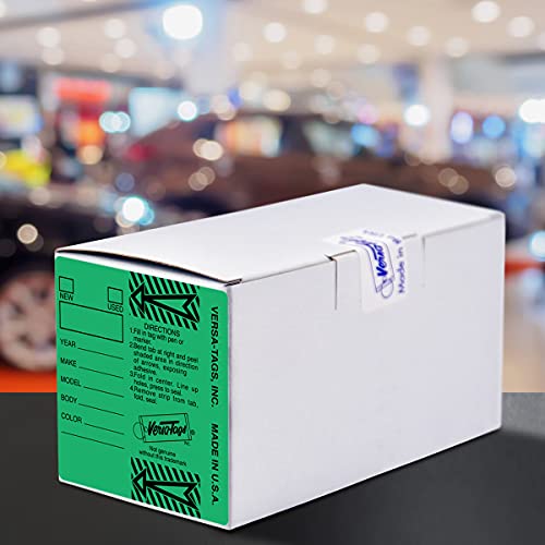 Image of Versa-Tags 500 Key Tags, Self Protecting Poly, 1.25''x3'', Highly Resistant to Abrasion, 500 Key Tag Pack, 500 Chrome Plated Key Tag Rings Included Color Green