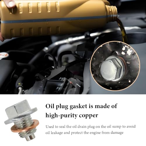 Image of 20 PCS Oil Drain Plug Gasket, 14mm Copper Engine Oil Crush Washers OEM PN Part 007603-014106, Automotive Sealing Drain Plug Gaskets Seals Kit Replacement, Car Accessories