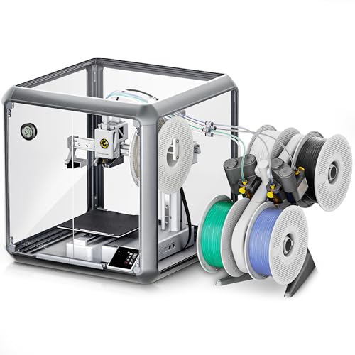 3D Printer Enclosure for Bambu Lab A1 Mini, 360° Transparent Acrylic Enclosure with LED Light, Odor Isolation Noise Reduction Constant Temperature 3D Printer Cover Box, 460x460x460MM