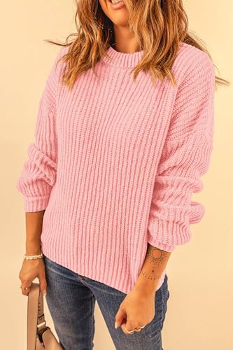 PRETTYGARDEN Fall Sweaters for Women 2025 Fashion Long Sleeve Casual Ribbed Knit Winter Clothes Pullover Jumper Tops