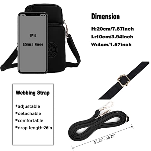 WITERY Waterproof Nylon Cute Crossbody Cell Phone Purse Smartphone Wallet Bag for Women4