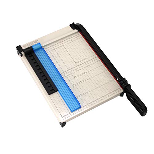 TEXALAN Paper Cutter A4 Paper Trimmer 12'' Cut Length 12 Sheet Capacity Guillotine Paper Photo Cutter with Magnet Clamp, Paper Guide, Size Guideline