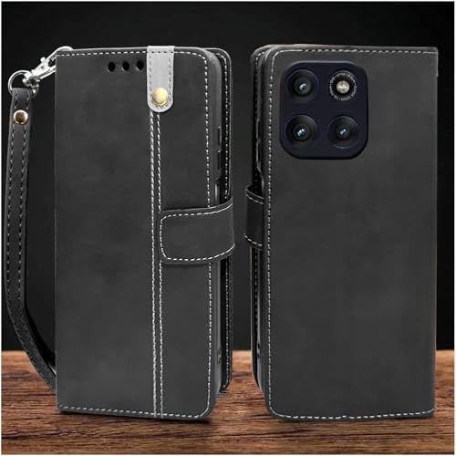 Image of Excelsior Flip Case for Motorola Moto Edge 60 Pro | Premium PU Leather | Full Protection (Black)