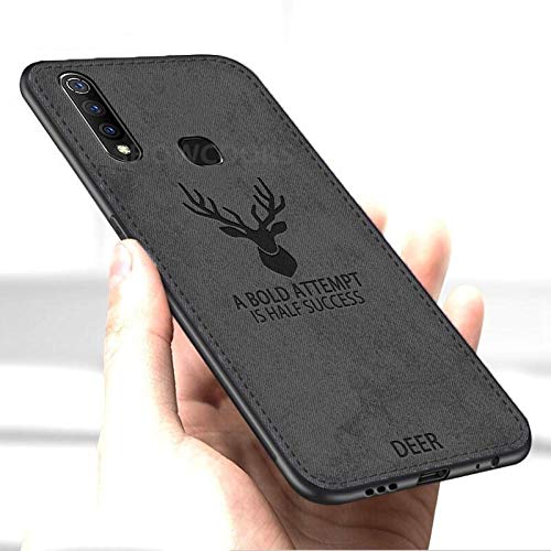 Image of REALCASE Realme 3 Pro Back Cover Case Stylish | Deer Fabric 3D Full Protective Side Grip Bumper | Shock Proof Case Back Cover for Oppo Realme 3 Pro (Black)