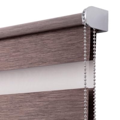 GoodHome Store Enrouleur Jour/Nuit sans perçage Brize Marron 55 x 180 cm