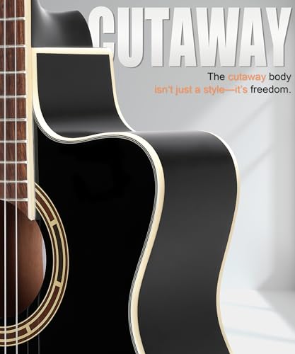 Image of AKLOT 39 inch Cutaway Classical Guitar: Spruce Top with Mahogany Back & Sides, Nylon Strings with Wound Bass Strings, Full Size Acoustic Classical Guitar Set with Bag, Tuner, Capo, Strings & Picks(BZ-OM)